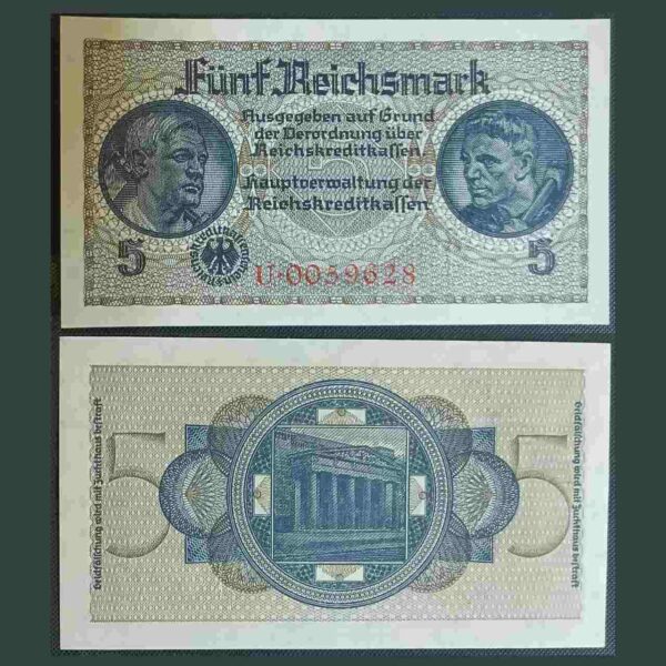 GERMANY 5 REICHSMARK 1940 PR138a UNC - BANKNOTEHUB